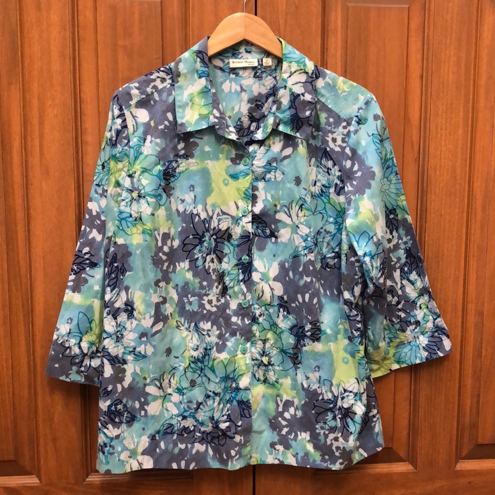 Studio Works floral blouse size 2X